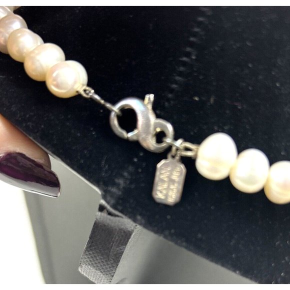 Suzanne Kalan  Sterling Silver .925 U.S.A Pearl Jet Bead Necklace 15" in Length - Picture 4 of 9